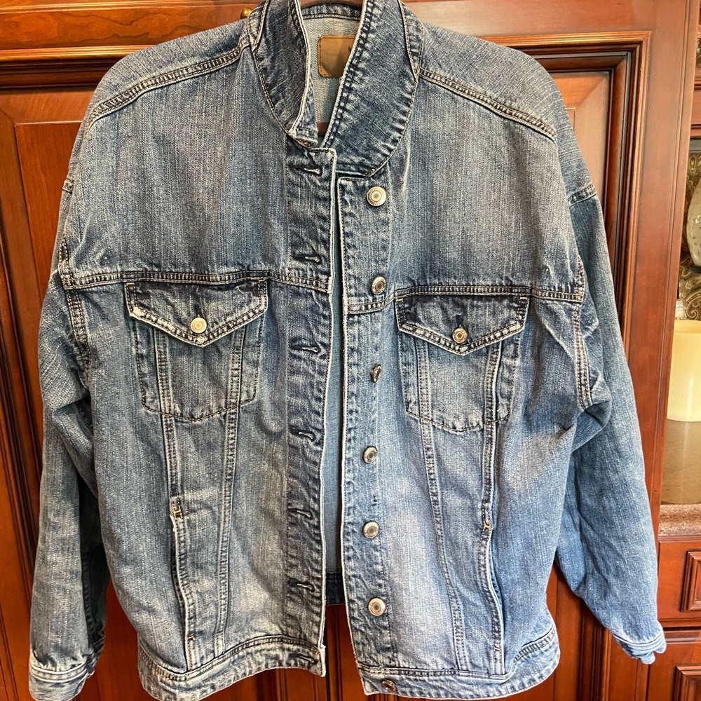 American Eagle Outfitters Light Gray Denim Jacket